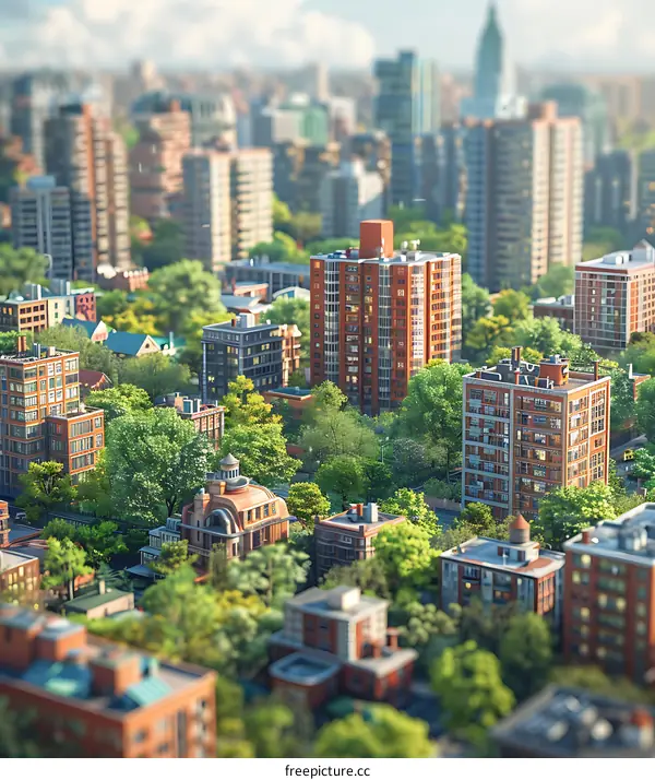 Small City with Trees