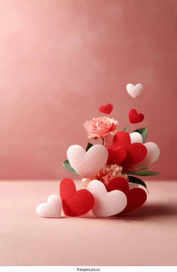 Romantic Valentines Day Heart Flowers Arrangement