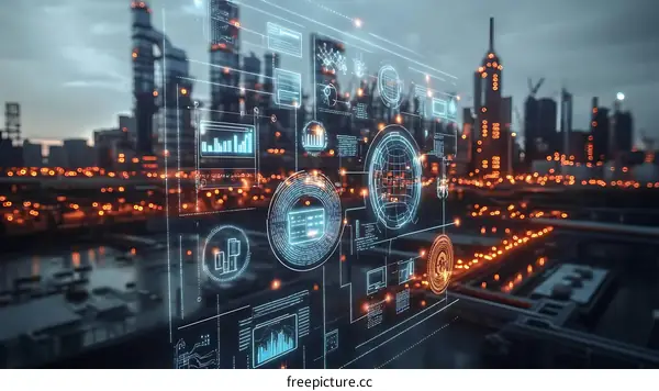 Industrial Smart City Futuristic Interface