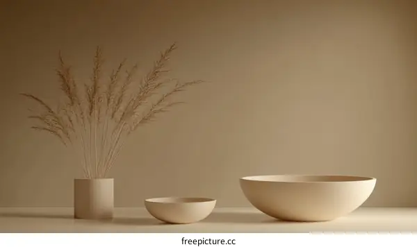 Beige Minimalist Still Life with Vessels