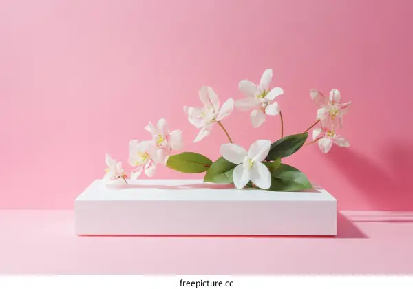 Delicate Spring Floral Arrangement on a White Display