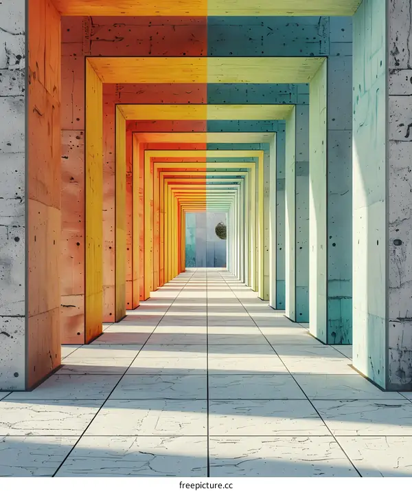 Abstract Colorful Archway Corridor