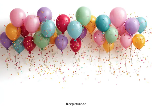 Colorful Balloons and Confetti Celebration Background