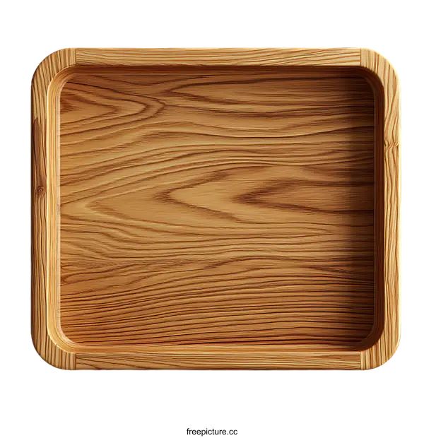 [Transparent Background PNG]Wooden Rectangular Tray Design