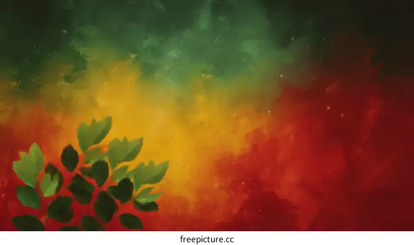 Abstract Colorful Background with Leaves