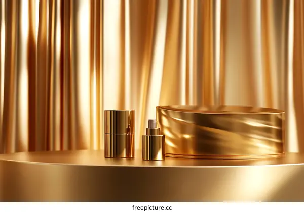 Luxury Gold Cosmetic Product Display