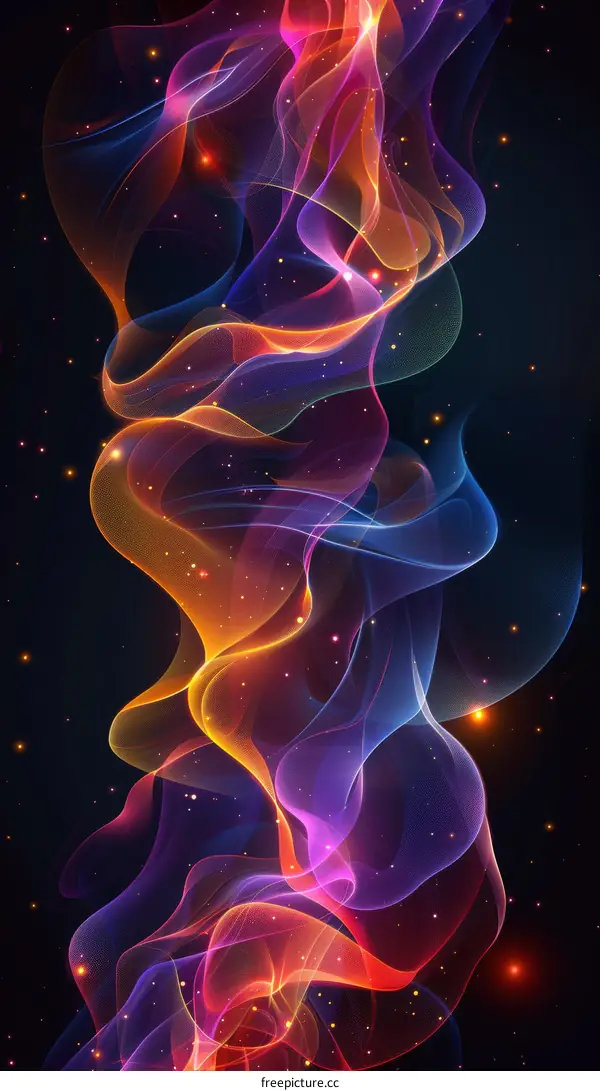 Abstract Colorful Flowing Lines Illustration