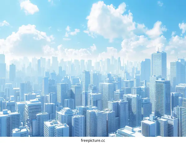 Modern Cityscape Aerial View Illustration