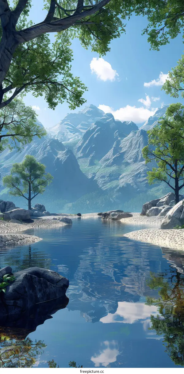 Tranquil Mountain Lake