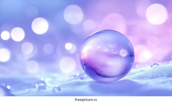 Purple and Blue Crystal Ball with Bokeh Background