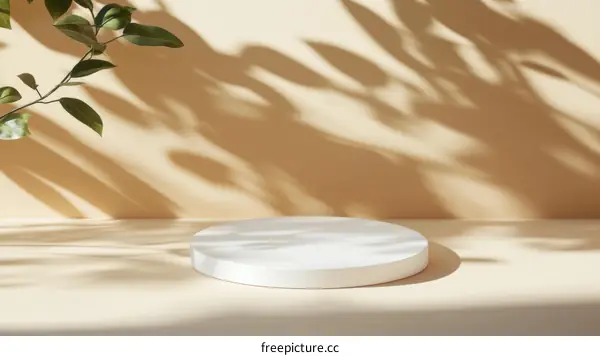 Elegant Minimalist Product Display with Natural Light and Shadows