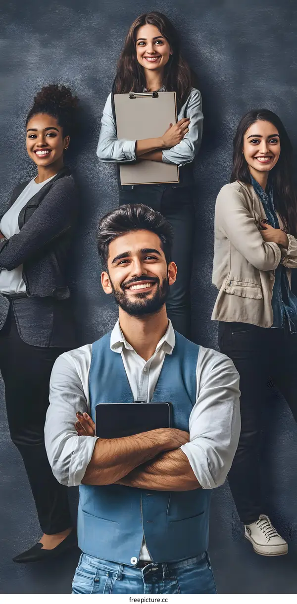 Confident Business Team Standing Together