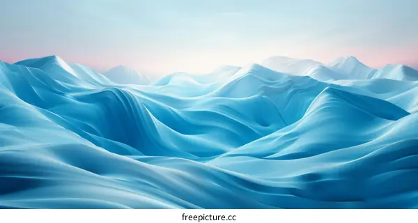 Abstract Blue Mountain Landscape Illustration