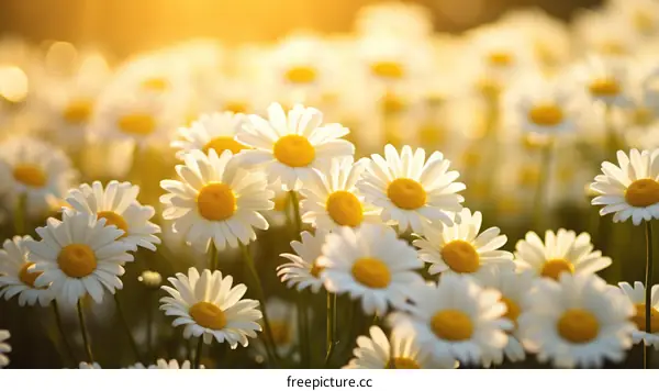 Sunlit Daisy Field