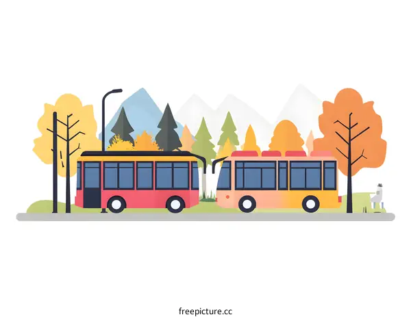 Two Buses in a Mountain Forest