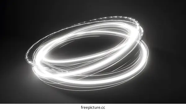Abstract Circular Light Trails On Black Background