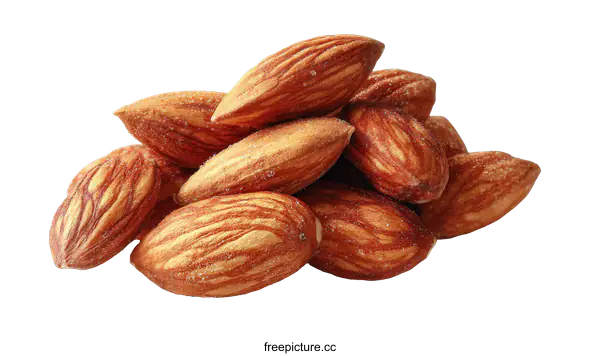 [Transparent Background PNG]Close-up Pile of Roasted Almonds