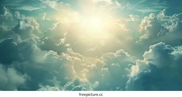 Bright Sky with Cumulus Clouds