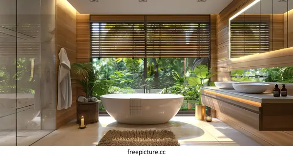 Modern Tropical Bathroom Design with Natural Light