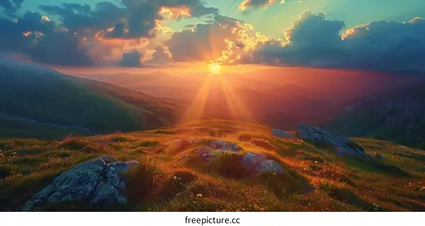 Rocky Mountains Landscape Sunset