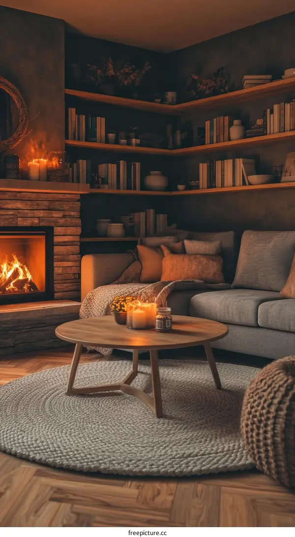 Cozy Autumn Living Room Interior Design