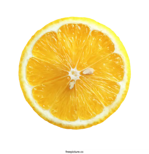 [Transparent Background PNG]Close-up Lemon Slice Showing Details of the Flesh
