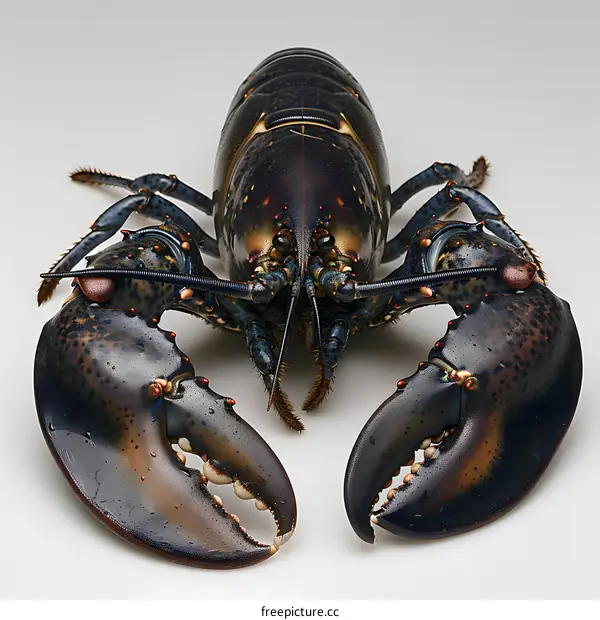 Large Lobster on White Background