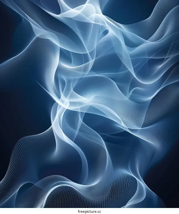 Abstract Blue Flowing Lines Design