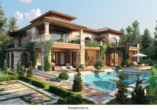 Luxury Mansion with Exquisite Garden and Swimming Pool