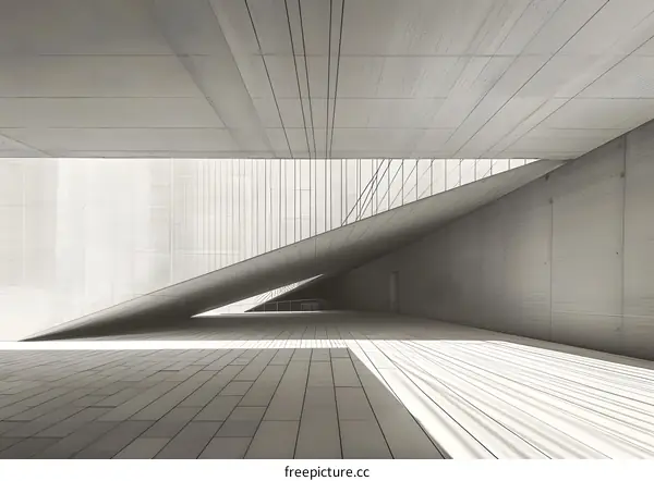 Modern Concrete Architecture Minimalist Design Building Interior
