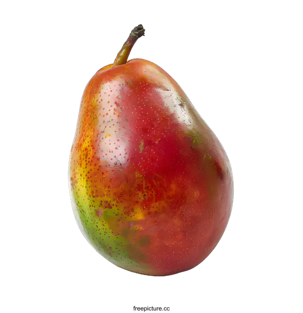 [Transparent Background PNG]Red and Green Pear Fruit Isolated on White Background