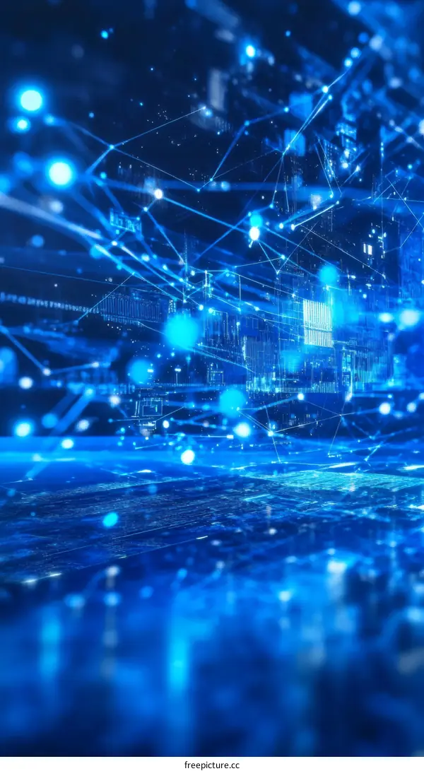 Abstract Digital Network Cityscape Illustration