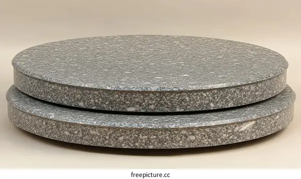Two Tiered Gray Granite Style Round Display Stand