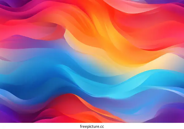 Wavy vibrant colorful abstract fluid painting background