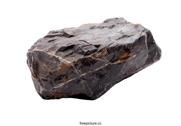 [Transparent Background PNG]Black Tourmaline Specimen on transparent background