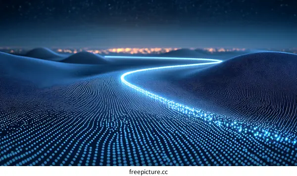 Abstract Digital Landscape at Night