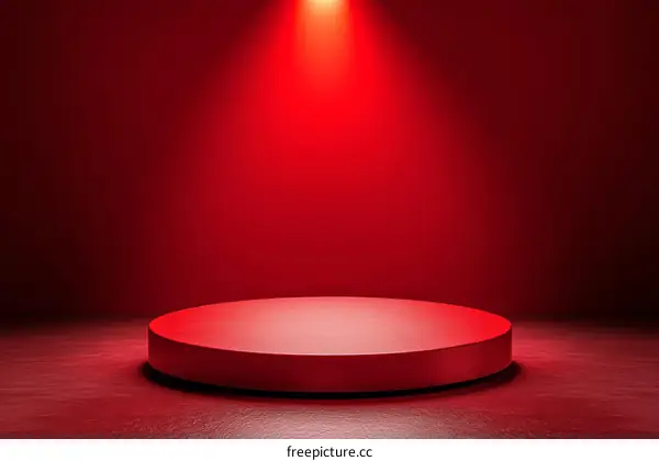 Red Stage Platform for Product Showcase