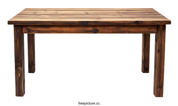 [Transparent Background PNG]Rustic Wooden Dining Table