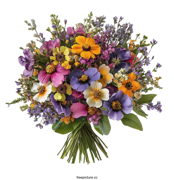 [Transparent Background PNG]Colorful Flower Bouquet Arrangement