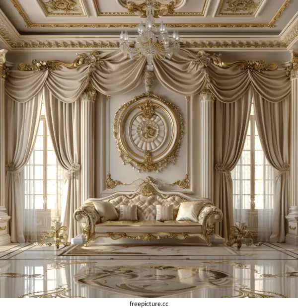 Luxury Baroque Living Room Interior