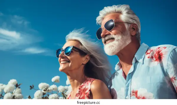 Happy retired couple enjoying life