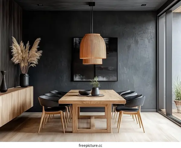 Modern Dark Dining Room Interior Design