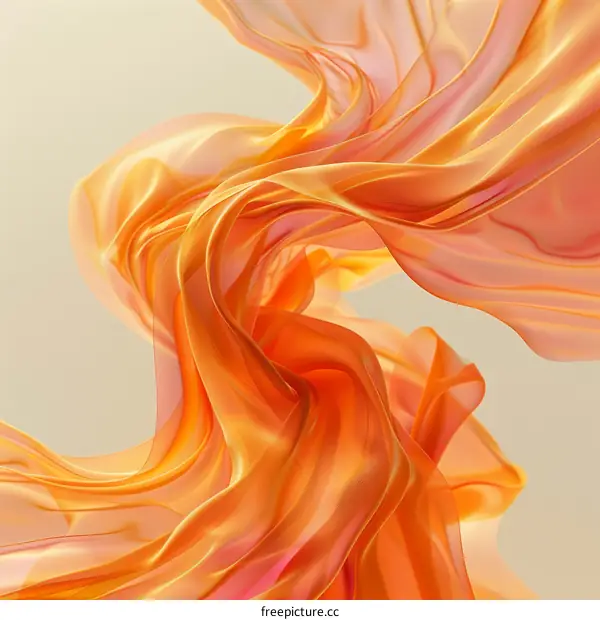 Abstract Orange Silk Flowing