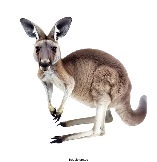 [Transparent Background PNG]Red Kangaroo Sitting on White Background