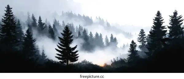 Misty Mountain Forest Landscape