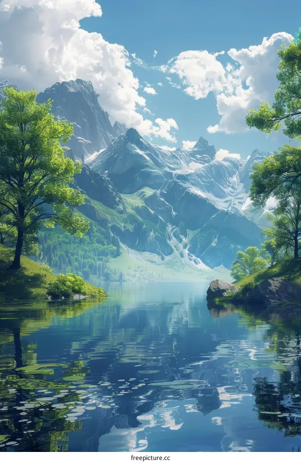 Tranquil Mountain Lake Reflection
