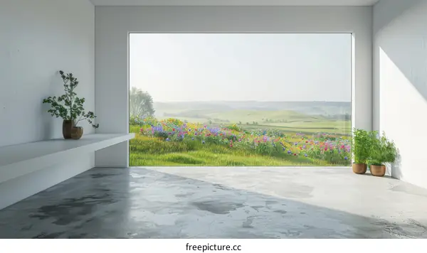 Modern Architecture with Stunning Green Hills View