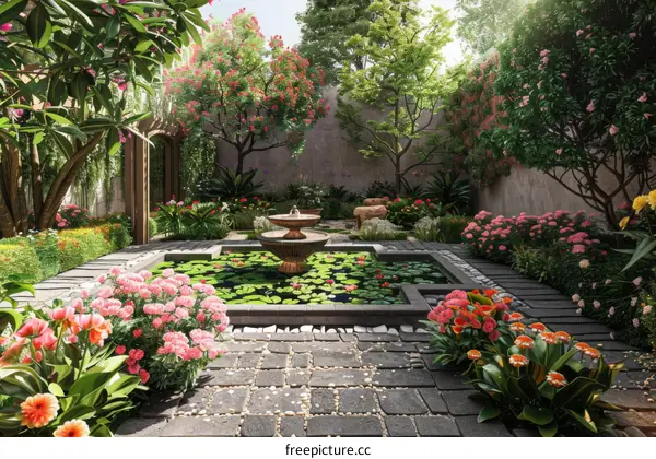 Landscape Design Effect Drawing for a Beautiful Garden