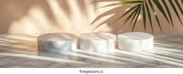 Marble Display Podiums with Natural Light