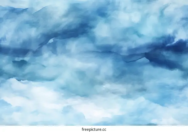 Blue and white watercolor clouds